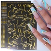 image:image10 Sheets Gold Nail Art Sticker Decals 3D Bronzing Exquisite Pattern Nail Art Supplies SelfAdhesive Gold Lace Line Design for Women and Girl DIY Acrylic Nail Art Decoration