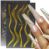 image:image10 Sheets Gold Nail Art Sticker Decals 3D Bronzing Exquisite Pattern Nail Art Supplies SelfAdhesive Gold Lace Line Design for Women and Girl DIY Acrylic Nail Art Decoration