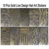 image:image10 Sheets Gold Nail Art Sticker Decals 3D Bronzing Exquisite Pattern Nail Art Supplies SelfAdhesive Gold Lace Line Design for Women and Girl DIY Acrylic Nail Art Decoration
