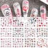 image:image12 Sheet Valentines Day Nail Art Stickers  Water Transfer Decals With Love Heart and Red Lips Designs  Decorations for Women