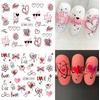 image:image12 Sheet Valentines Day Nail Art Stickers  Water Transfer Decals With Love Heart and Red Lips Designs  Decorations for Women