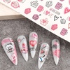 image:image12 Sheet Valentines Day Nail Art Stickers  Water Transfer Decals With Love Heart and Red Lips Designs  Decorations for Women