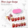 image:image24Pcs Long Press on Nail Halloween Coffin Fake Nails Black White Stripes Cute Ghost Design Glossy False Nails for Women Girls Stick on Nails with Glue on Acrylic Nail TipsColorful11