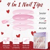 image:image24Pcs Long Press on Nail Halloween Coffin Fake Nails Black White Stripes Cute Ghost Design Glossy False Nails for Women Girls Stick on Nails with Glue on Acrylic Nail TipsColorful1