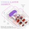 image:image24Pcs Long Press on Nail Halloween Coffin Fake Nails Black White Stripes Cute Ghost Design Glossy False Nails for Women Girls Stick on Nails with Glue on Acrylic Nail TipsNight Black Cat