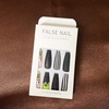 image:image24Pcs Long Press on Nail Halloween Coffin Fake Nails Black White Stripes Cute Ghost Design Glossy False Nails for Women Girls Stick on Nails with Glue on Acrylic Nail TipsColorful2