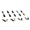 image:image24Pcs Long Press on Nail Halloween Coffin Fake Nails Black White Stripes Cute Ghost Design Glossy False Nails for Women Girls Stick on Nails with Glue on Acrylic Nail TipsColorful2