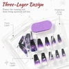 image:image24Pcs Long Press on Nail Halloween Coffin Fake Nails Black White Stripes Cute Ghost Design Glossy False Nails for Women Girls Stick on Nails with Glue on Acrylic Nail TipsColorful7