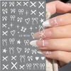 image:image4 Sheets Heart Bow Nail Art Stickers 3D SelfAdhesive Nail Decals White Red Pink Heart Bows Designs Nail Art Supplies Bows Nail Stickers for Women Nail Art Decorations
