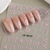 image:image4 Sheets Heart Bow Nail Art Stickers 3D SelfAdhesive Nail Decals White Red Pink Heart Bows Designs Nail Art Supplies Bows Nail Stickers for Women Nail Art Decorations