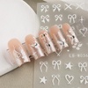 image:image4 Sheets Heart Bow Nail Art Stickers 3D SelfAdhesive Nail Decals White Red Pink Heart Bows Designs Nail Art Supplies Bows Nail Stickers for Women Nail Art Decorations
