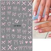 image:image4 Sheets Heart Bow Nail Art Stickers 3D SelfAdhesive Nail Decals White Red Pink Heart Bows Designs Nail Art Supplies Bows Nail Stickers for Women Nail Art Decorations