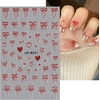 image:image4 Sheets Heart Bow Nail Art Stickers 3D SelfAdhesive Nail Decals White Red Pink Heart Bows Designs Nail Art Supplies Bows Nail Stickers for Women Nail Art Decorations