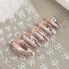 image:image4 Sheets Heart Bow Nail Art Stickers 3D SelfAdhesive Nail Decals White Red Pink Heart Bows Designs Nail Art Supplies Bows Nail Stickers for Women Nail Art Decorations