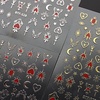 image:image6 Sheets Star Moon Nail Art Stickers 3D SelfAdhesive Nail Decals White Red Silvery Gold Love Heart Designs Nail Art Supplies Star Moon Nail Stickers for Women Nail Art Decorations