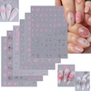 image:image6 Sheets Valentines Day Nail Art Stickers Star Nail Decals Heart Nail Stickers 3D SelfAdhesive Pink Flower Love Heart Nail Art Design Valentines Nail Art SuppliesNail Art Decoration for Women
