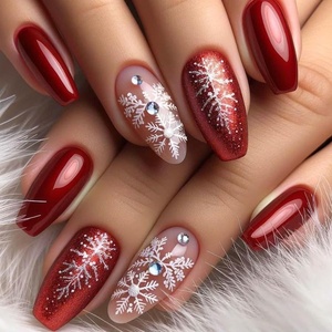 image:image24Pcs Long Press on Nail Halloween Coffin Fake Nails Black White Stripes Cute Ghost Design Glossy False Nails for Women Girls Stick on Nails with Glue on Acrylic Nail TipsColorful12