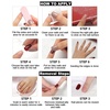 image:image24Pcs Short Square French Tip Press on Fake Nails in White Pink Nude  Full Cover Acrylic Nail Tips for Women and Girls1