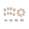 image:image24Pcs Short Square French Tip Press on Fake Nails in White Pink Nude  Full Cover Acrylic Nail Tips for Women and GirlsPink  White