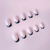 image:image24Pcs Short Square French Tip Press on Fake Nails in White Pink Nude  Full Cover Acrylic Nail Tips for Women and Girlsstyle1