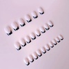 image:image24Pcs Short Square French Tip Press on Fake Nails in White Pink Nude  Full Cover Acrylic Nail Tips for Women and Girlsstyle1