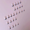 image:image24Pcs Short Square French Tip Press on Fake Nails in White Pink Nude  Full Cover Acrylic Nail Tips for Women and Girlsstyle1