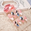 image:image24Pcs Short Square French Tip Press on Fake Nails in White Pink Nude  Full Cover Acrylic Nail Tips for Women and Girlsstyle10