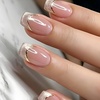 image:image24Pcs Short Square French Tip Press on Fake Nails in White Pink Nude  Full Cover Acrylic Nail Tips for Women and Girlsstyle2