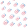 image:image24Pcs Short Square French Tip Press on Fake Nails in White Pink Nude  Full Cover Acrylic Nail Tips for Women and Girlsstyle3