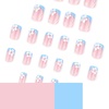 image:image24Pcs Short Square French Tip Press on Fake Nails in White Pink Nude  Full Cover Acrylic Nail Tips for Women and Girlsstyle3