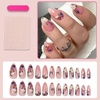 image:image24Pcs Short Square French Tip Press on Fake Nails in White Pink Nude  Full Cover Acrylic Nail Tips for Women and Girlsstyle4