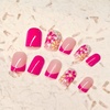 image:image24Pcs Short Square French Tip Press on Fake Nails in White Pink Nude  Full Cover Acrylic Nail Tips for Women and Girlsstyle7