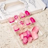image:image24Pcs Short Square French Tip Press on Fake Nails in White Pink Nude  Full Cover Acrylic Nail Tips for Women and Girlsstyle7