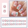 image:image24Pcs Short Square French Tip Press on Fake Nails in White Pink Nude  Full Cover Acrylic Nail Tips for Women and Girlsstyle8