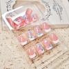 image:image24Pcs Short Square French Tip Press on Fake Nails in White Pink Nude  Full Cover Acrylic Nail Tips for Women and Girlsstyle8
