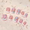 image:image24Pcs Short Square French Tip Press on Fake Nails in White Pink Nude  Full Cover Acrylic Nail Tips for Women and Girlsstyle8