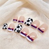 image:image24Pcs Short Square French Tip Press on Fake Nails in White Pink Nude  Full Cover Acrylic Nail Tips for Women and Girlsstyle9