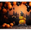 image:image5 Pcs Happy Halloween Bats Balloons Cute Black Bats Punch Inflatable Decorations Halloween Day of Death Foil Mylar Balloons Wall Ornaments for Rave Party Birthday DecorationsPumpkin  Spider
