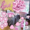 image:image5 Pcs Happy Halloween Bats Balloons Cute Black Bats Punch Inflatable Decorations Halloween Day of Death Foil Mylar Balloons Wall Ornaments for Rave Party Birthday DecorationsPink