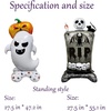 image:image5 Pcs Happy Halloween Bats Balloons Cute Black Bats Punch Inflatable Decorations Halloween Day of Death Foil Mylar Balloons Wall Ornaments for Rave Party Birthday DecorationsGhost  Skeleton