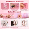 image:image5 Pcs Happy Halloween Bats Balloons Cute Black Bats Punch Inflatable Decorations Halloween Day of Death Foil Mylar Balloons Wall Ornaments for Rave Party Birthday DecorationsPink