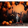 image:image5 Pcs Happy Halloween Bats Balloons Cute Black Bats Punch Inflatable Decorations Halloween Day of Death Foil Mylar Balloons Wall Ornaments for Rave Party Birthday DecorationsBloody Skull