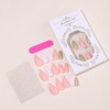 image:imageAlmond Fake Nails Medium Press On Nails French Tip False Nails With Flower Rhinestone Designs Matte Stick On Nails Acrylic Nails Press Ons Full Cover Glue On Nails For Women