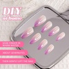 image:imageAlmond Press On Nail Medium Nail Kit Colorful Gradient Artificial Fake Nail Stickers Acrylic Nails for Women Girls 24PCS Purple halo dyeing