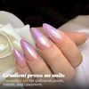 image:imageAlmond Press On Nail Medium Nail Kit Colorful Gradient Artificial Fake Nail Stickers Acrylic Nails for Women Girls 24PCS Purple halo dyeing