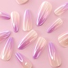 image:imageAlmond Press On Nail Medium Nail Kit Colorful Gradient Artificial Fake Nail Stickers Acrylic Nails for Women Girls 24PCS Purple halo dyeing
