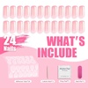 image:imageAlmond Press On Nail Medium Nail Kit Colorful Gradient Artificial Fake Nail Stickers Acrylic Nails for Women Girls 24PCS Purple halo dyeing