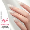 image:imageAlmond Press on Nails Medium French Tip Fake Nails Bright White Clear Glossy Nail Kit 24 PCS Includes Mini File Jelly Glue Pad Simple Atmosphere Nude Nails for Women