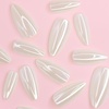 image:imageAlmond Press on Nails Medium French Tip Fake Nails Bright White Clear Glossy Nail Kit 24 PCS Includes Mini File Jelly Glue Pad Simple Atmosphere Nude Nails for Women