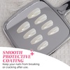 image:imageAlmond Press on Nails Medium French Tip Fake Nails Bright White Clear Glossy Nail Kit 24 PCS Includes Mini File Jelly Glue Pad Simple Atmosphere Nude Nails for Women